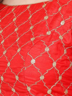 red silk embroidered blouse - 17423734 - Standard Image - 5