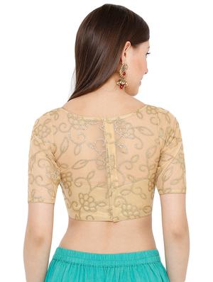 gold net embroidered blouse - 17423744 - Standard Image - 3