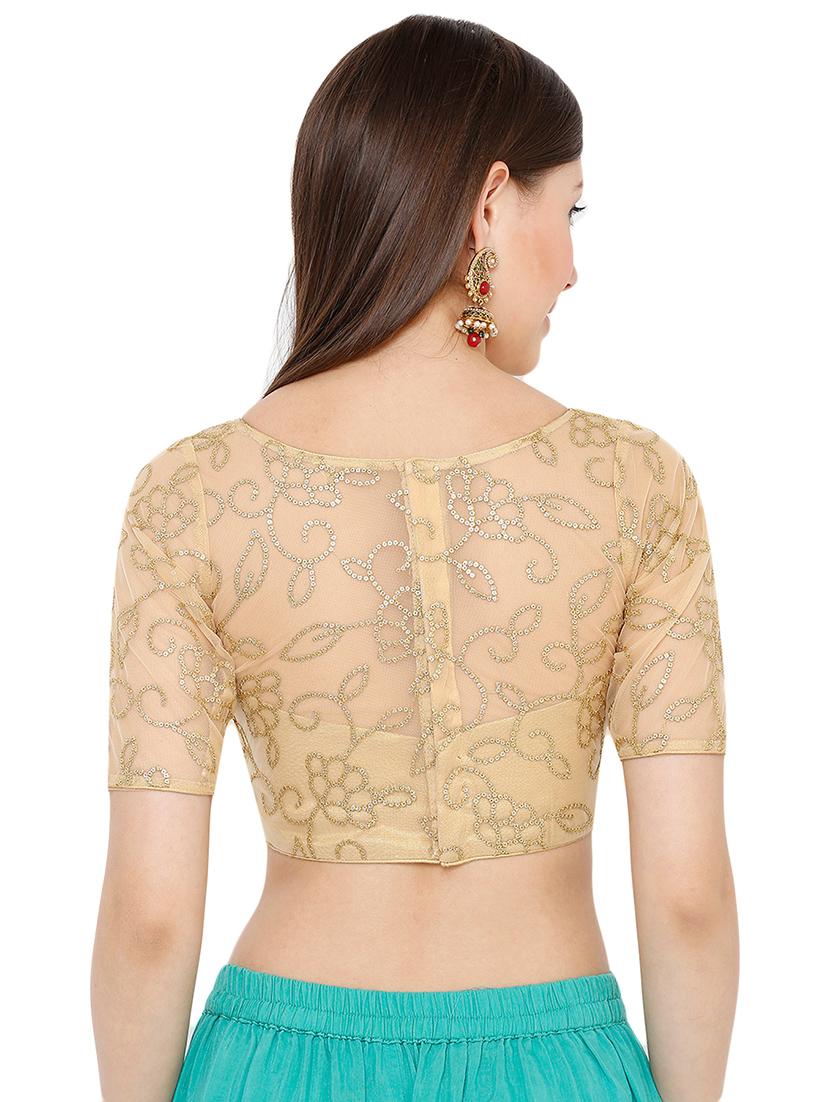 gold net embroidered blouse - 17423744 - Zoom Image - 3