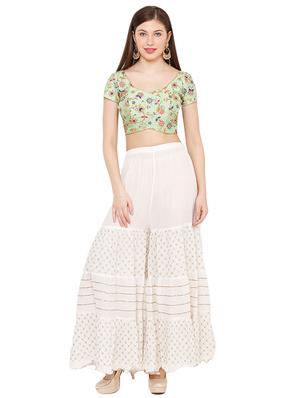 green art silk embroidered blouse - 17423750 - Standard Image - 4