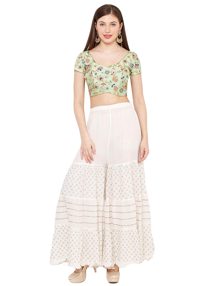 green art silk embroidered blouse - 17423750 - Zoom Image - 4