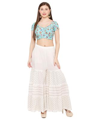 blue art silk embroidered blouse - 17423751 - Standard Image - 4