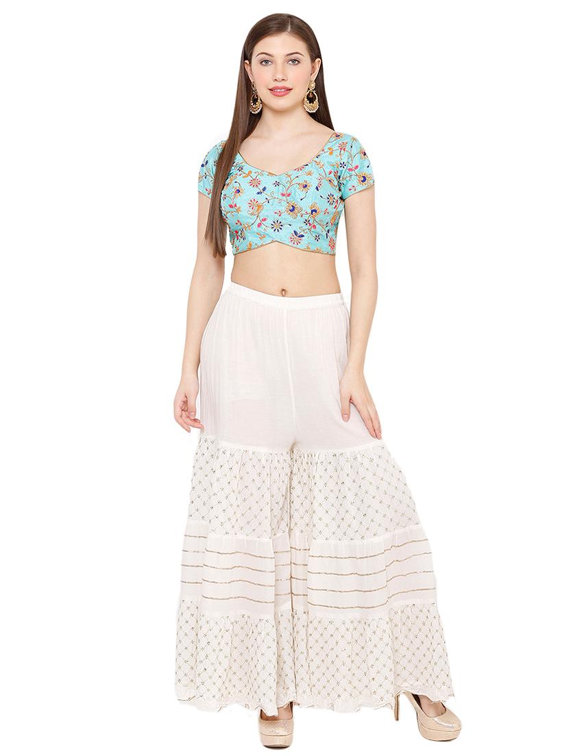 blue art silk embroidered blouse - 17423751 - Zoom Image - 4