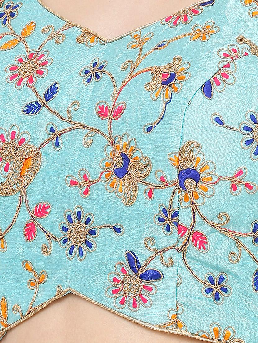 blue art silk embroidered blouse - 17423751 - Zoom Image - 5