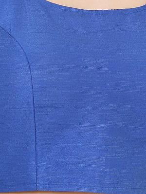 blue dupion solid blouse - 17423770 - Standard Image - 5