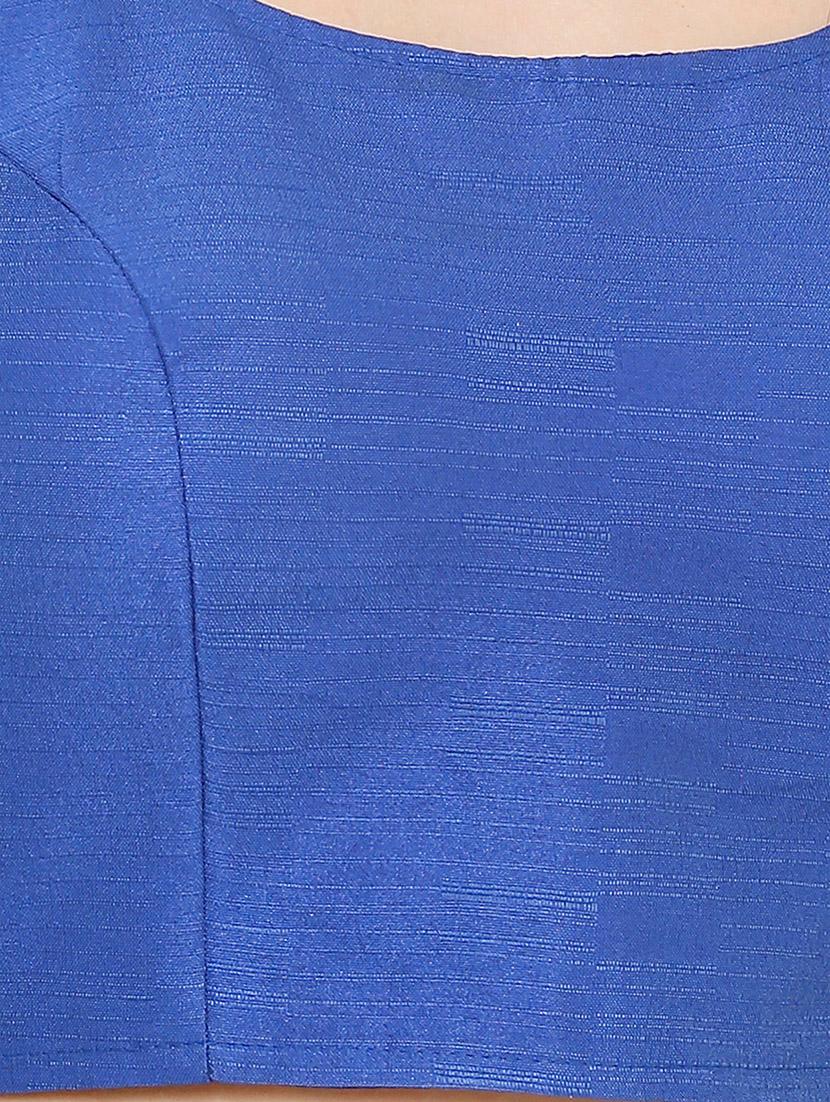 blue dupion solid blouse - 17423770 - Zoom Image - 5