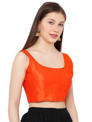 orange dupion solid blouse - 17423771 - Standard Image - 2