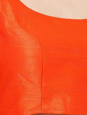 orange dupion solid blouse - 17423771 - Standard Image - 5