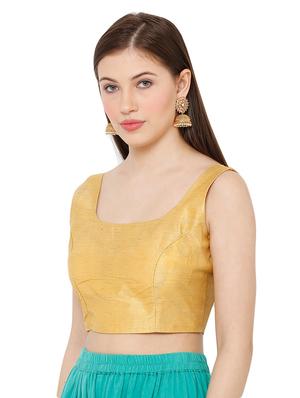 gold dupion solid blouse - 17423772 - Standard Image - 2