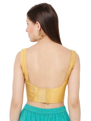 gold dupion solid blouse - 17423772 - Standard Image - 3
