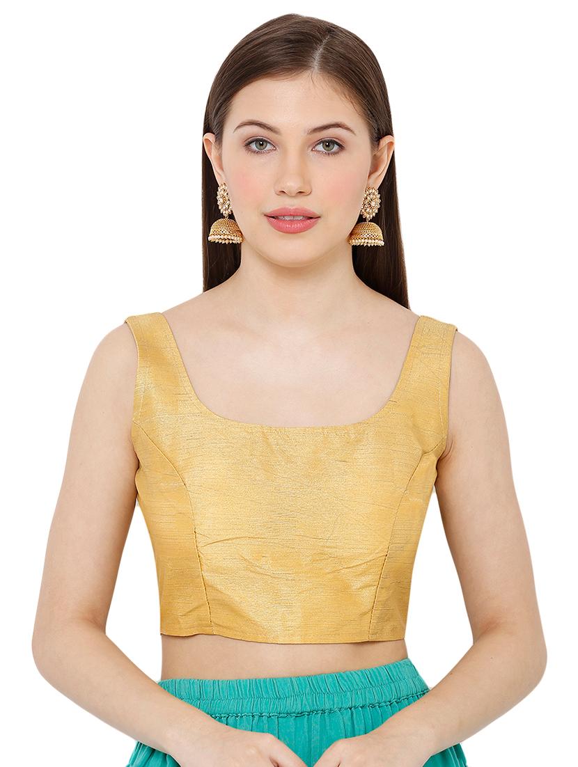 gold dupion solid blouse - 17423772 - Zoom Image - 1