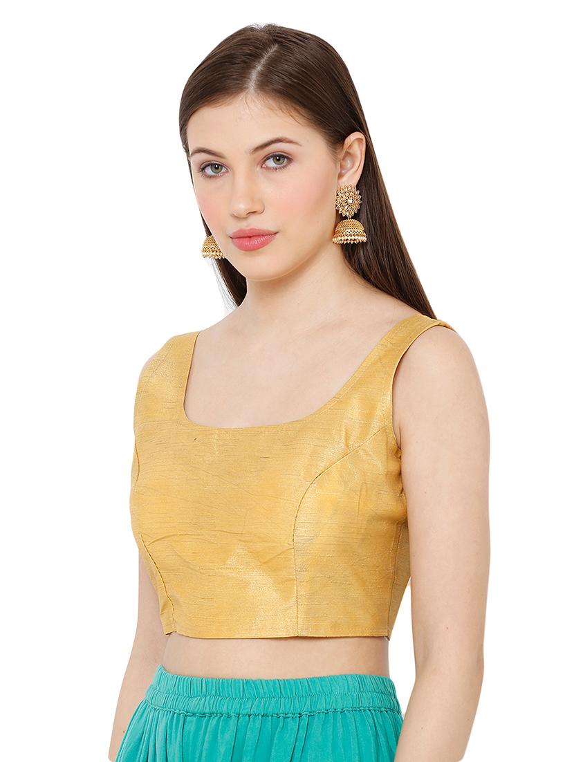 gold dupion solid blouse - 17423772 - Zoom Image - 2