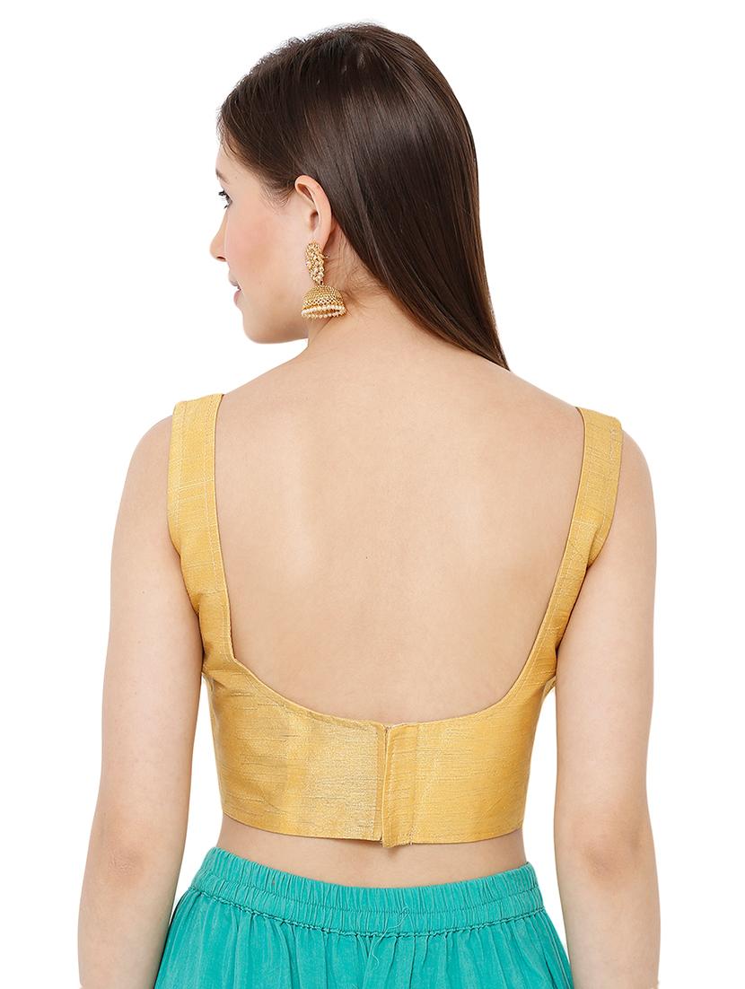 gold dupion solid blouse - 17423772 - Zoom Image - 3