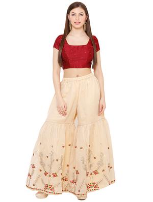 red dupion solid blouse - 17423780 - Standard Image - 4