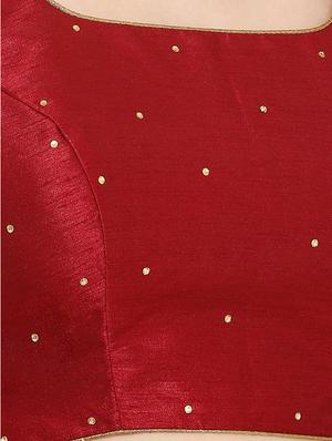 red dupion solid blouse - 17423780 - Standard Image - 5