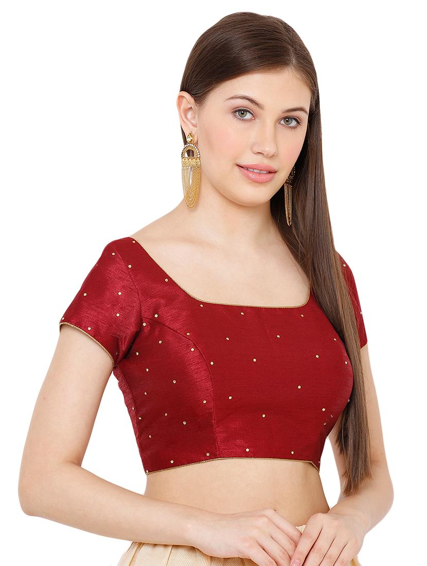 red dupion solid blouse - 17423780 - Zoom Image - 2