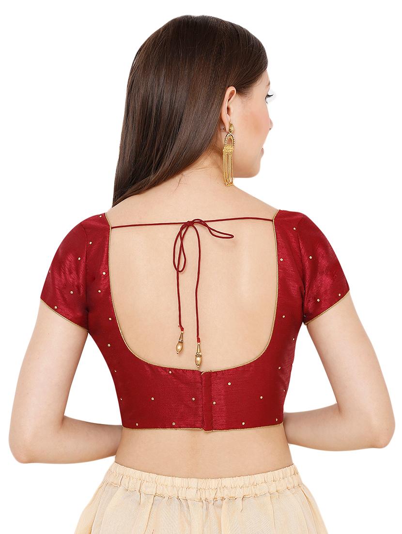 red dupion solid blouse - 17423780 - Zoom Image - 3