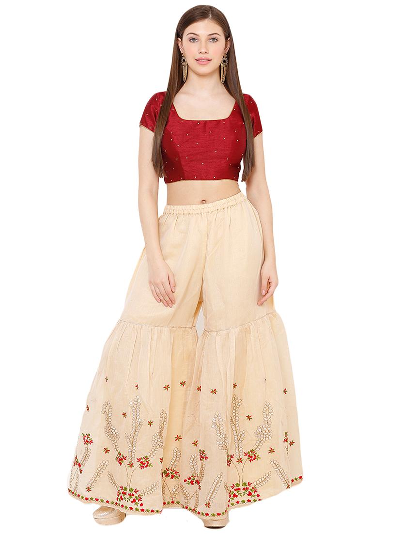 red dupion solid blouse - 17423780 - Zoom Image - 4