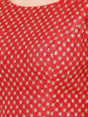 red art silk embroidered blouse - 17423781 - Standard Image - 5