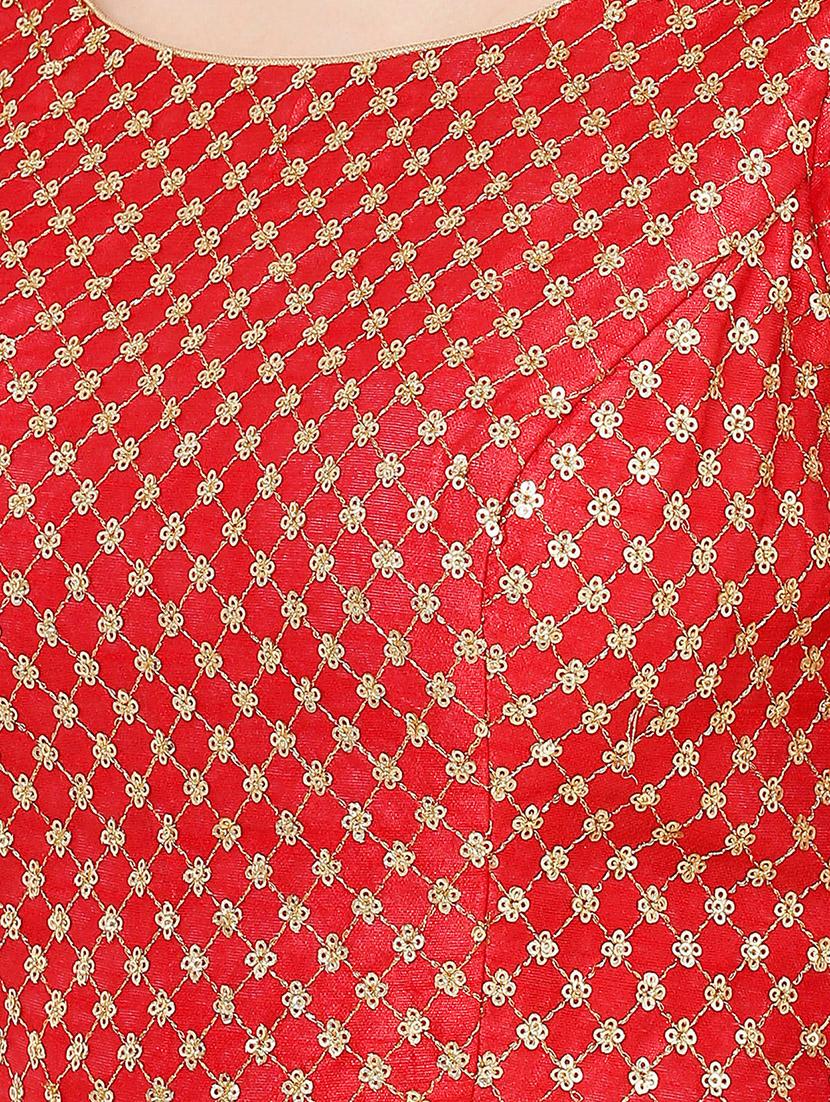 red art silk embroidered blouse - 17423781 - Zoom Image - 5