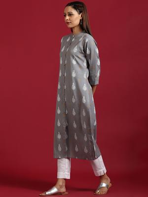 printed straight kurta - 17423988 - Standard Image - 2