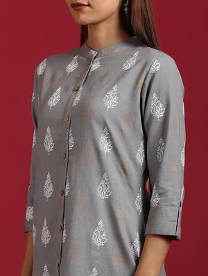 printed straight kurta - 17423988 - Standard Image - 4