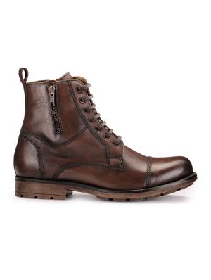 brown leather lace up boots - 17424008 - Standard Image - 2