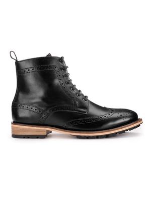 black leather lace up boots - 17424009 - Standard Image - 2