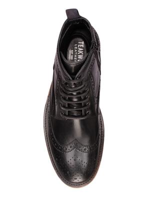 black leather lace up boots - 17424009 - Standard Image - 4