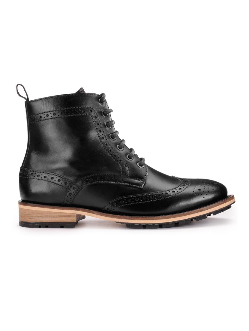 black leather lace up boots - 17424009 - Zoom Image - 2