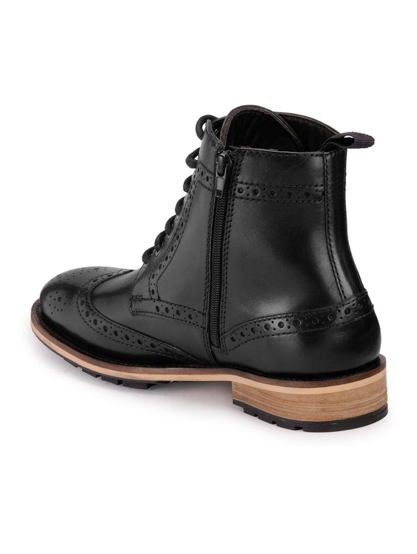 black leather lace up boots - 17424009 - Zoom Image - 3