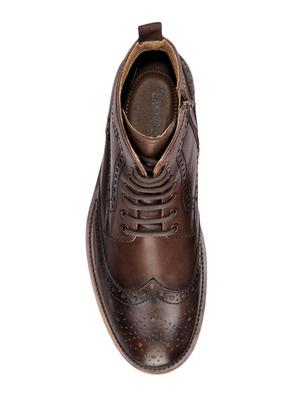 brown leather lace up boots - 17424010 - Standard Image - 4