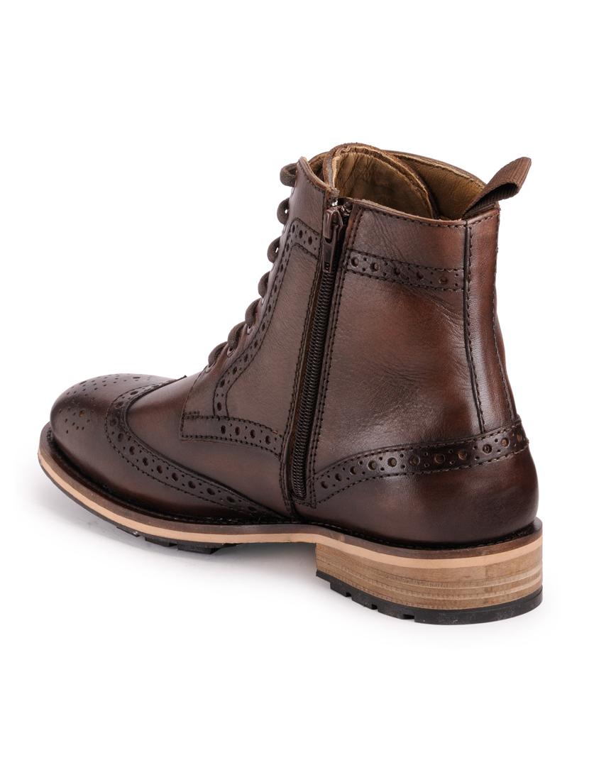 brown leather lace up boots - 17424010 - Zoom Image - 3