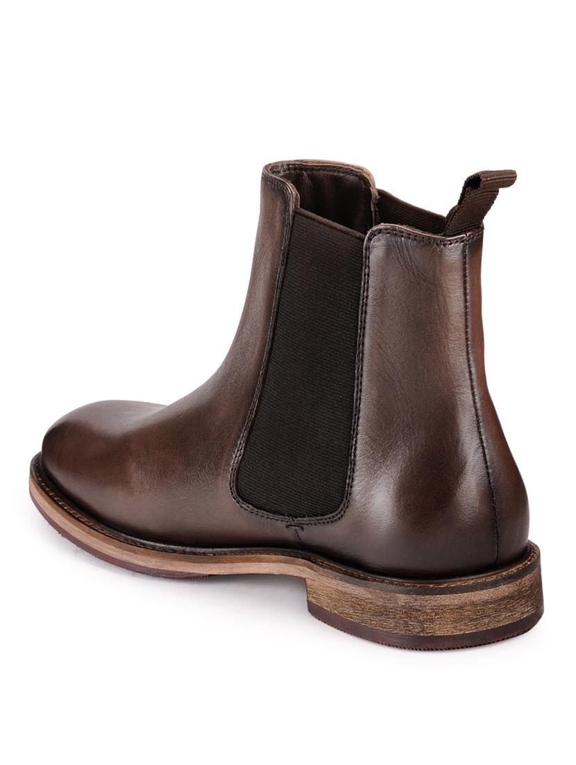 black leather slip on boots - 17424011 - Zoom Image - 3