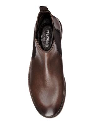 brown leather slip on boots - 17424012 - Standard Image - 4