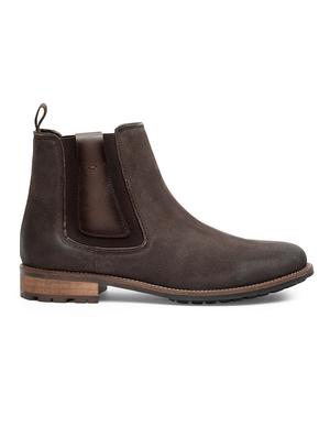 brown leather slip on boots - 17424019 - Standard Image - 2