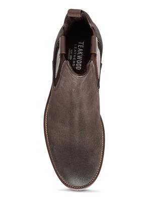 brown leather slip on boots - 17424019 - Standard Image - 4