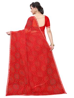 bandhani printed saree with blouse - 17424064 - Standard Image - 2