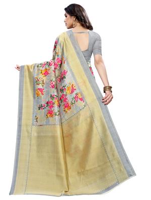 floral banarasi saree with blouse - 17424069 - Standard Image - 2
