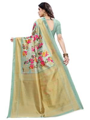 floral banarasi saree with blouse - 17424070 - Standard Image - 2
