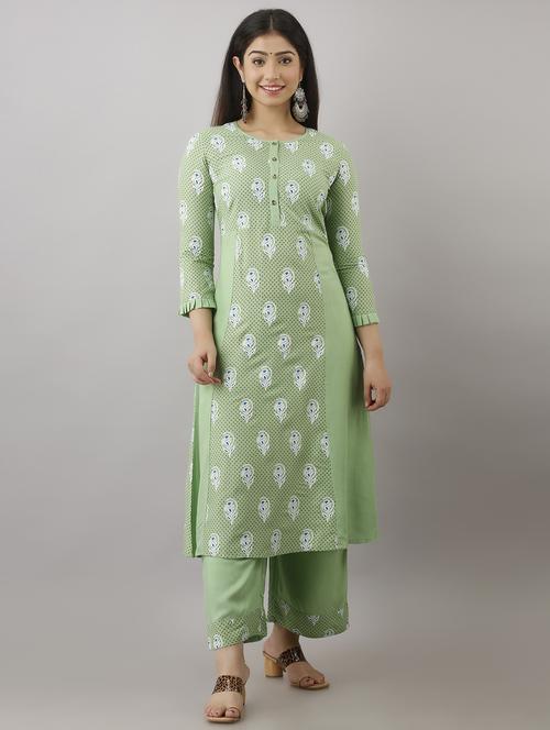 neo mint kurta palazzo set - 17424120 - Standard Image - 1