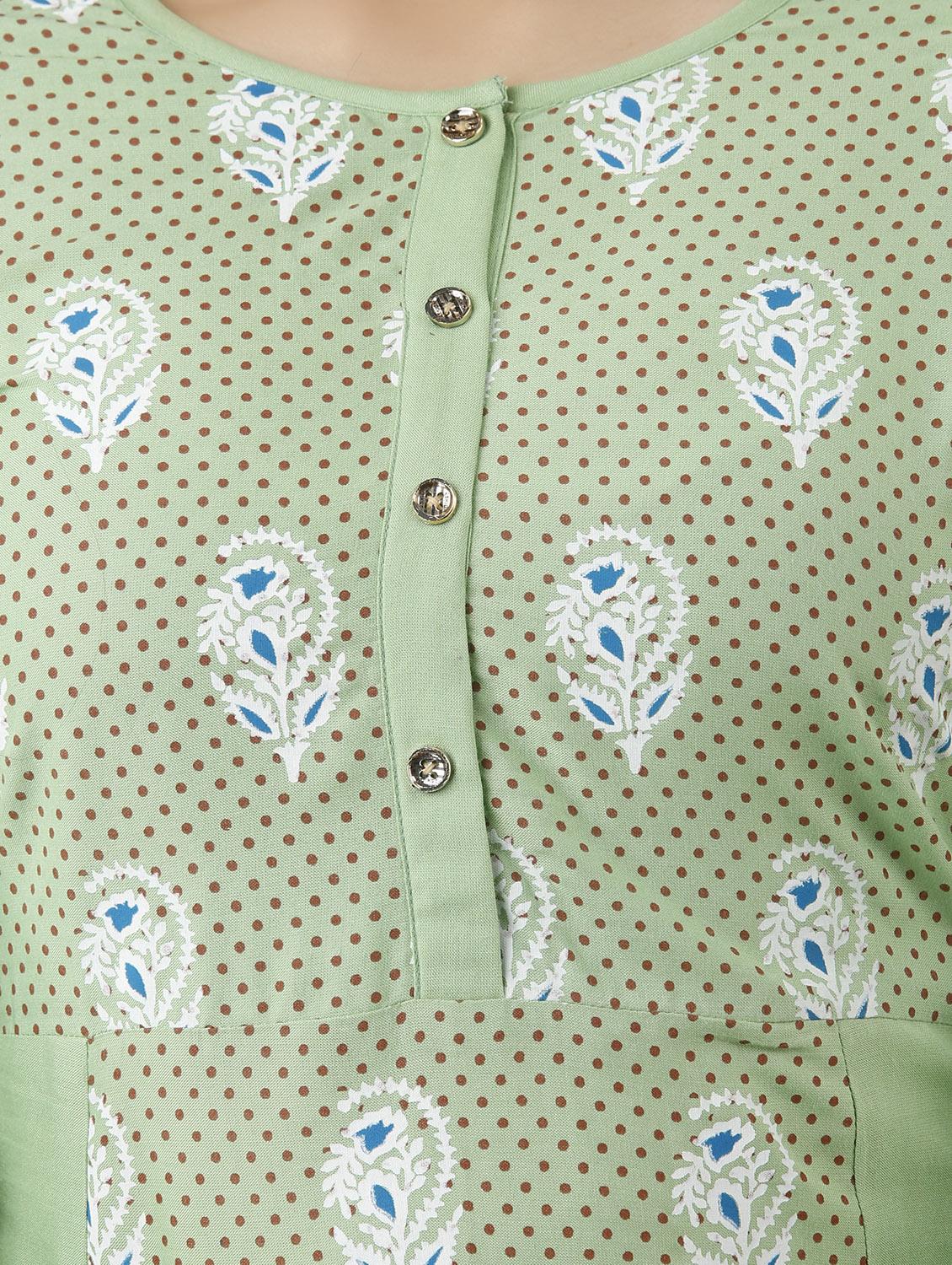 neo mint kurta palazzo set - 17424120 - Zoom Image - 4