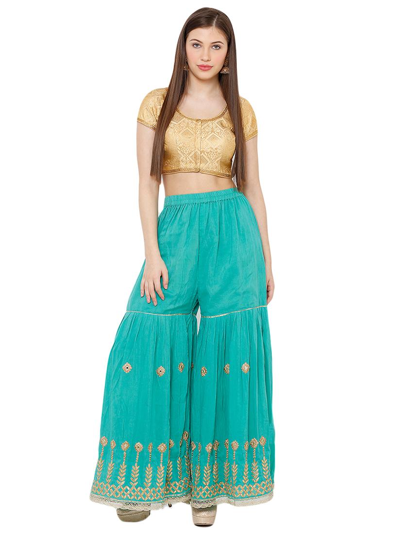 gold cotton blend brocade blouse - 17424123 - Zoom Image - 4