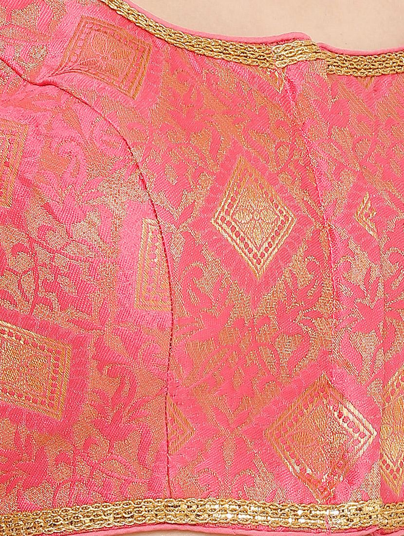 pink cotton blend brocade blouse - 17424130 - Zoom Image - 5