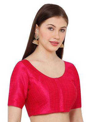 pink silk solid blouse - 17424144 - Standard Image - 2