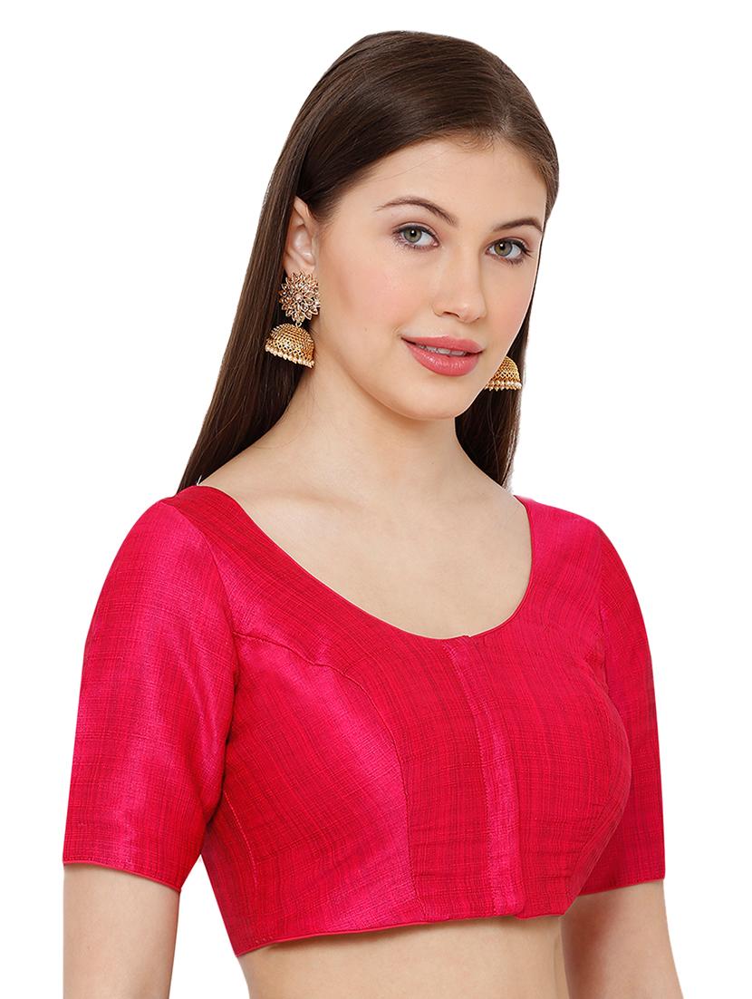 pink silk solid blouse - 17424144 - Zoom Image - 2