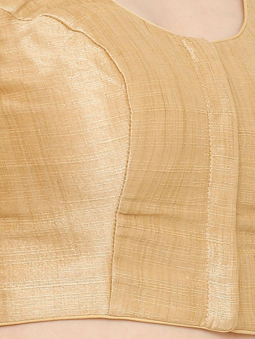 gold silk solid blouse - 17424147 - Zoom Image - 5