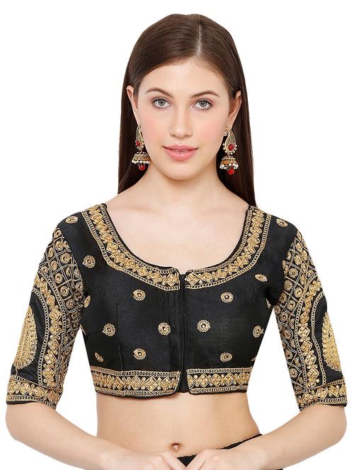 black art silk embroidered blouse - 17424150 - Very Small Image - 1