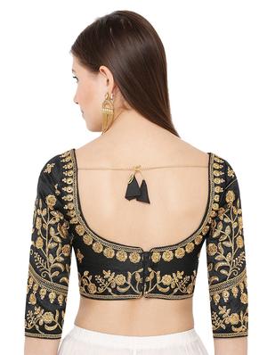 black art silk embroidered blouse - 17424154 - Standard Image - 3