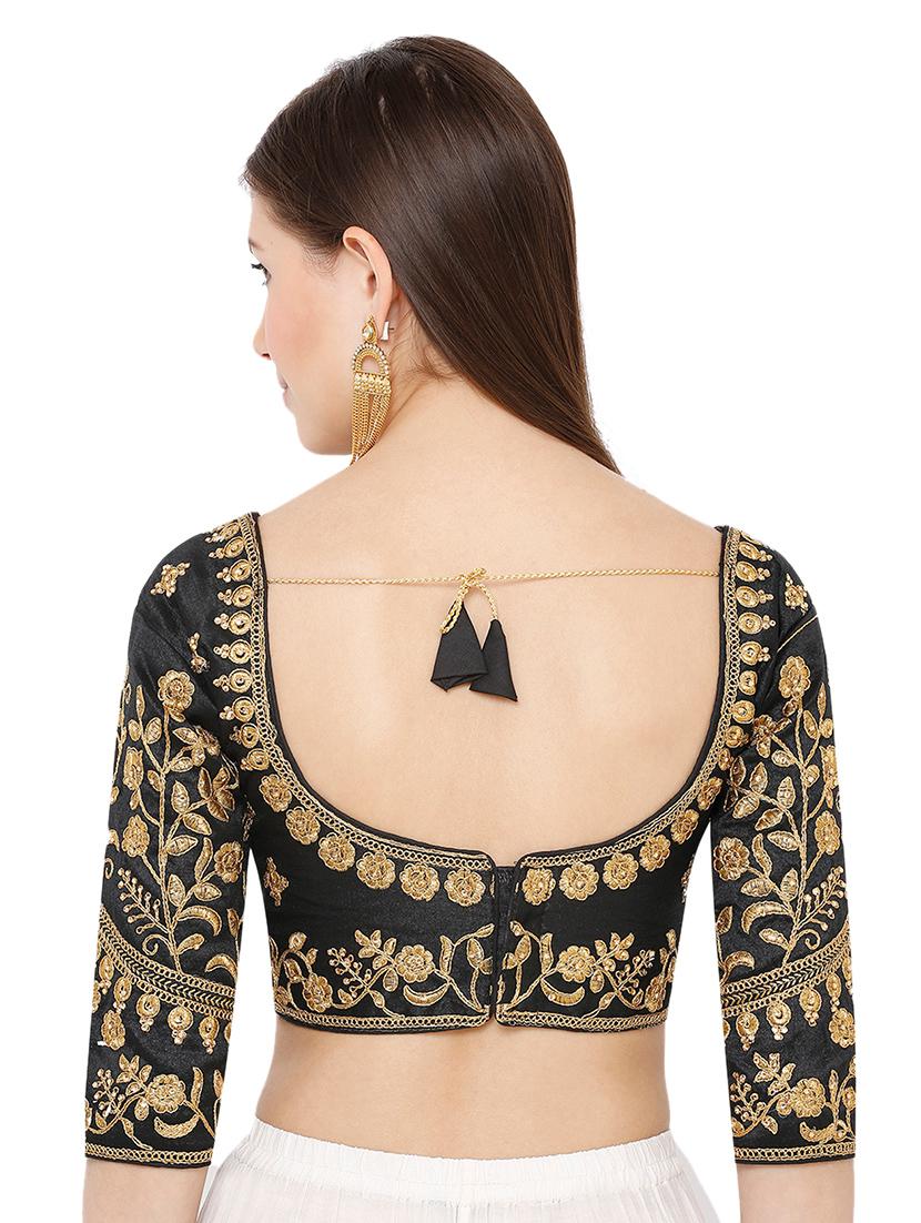 black art silk embroidered blouse - 17424154 - Zoom Image - 3